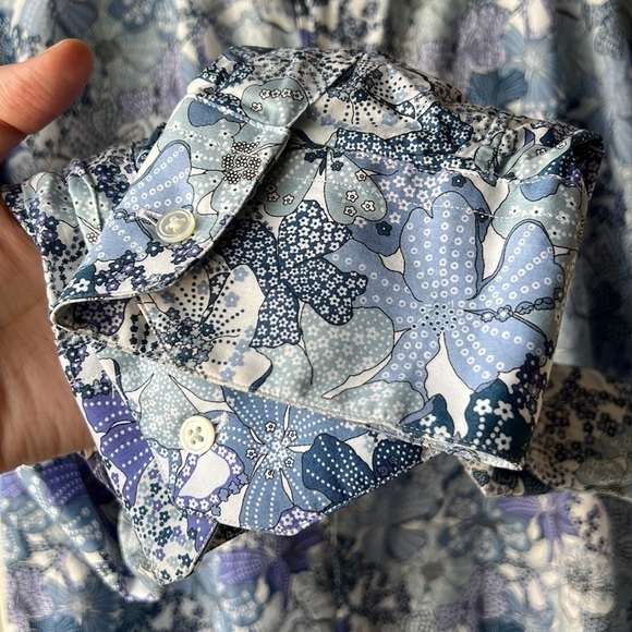 HORACE HUGH Blue Floral Print Button Down Shirt Size 17 - Picture 5 of 11